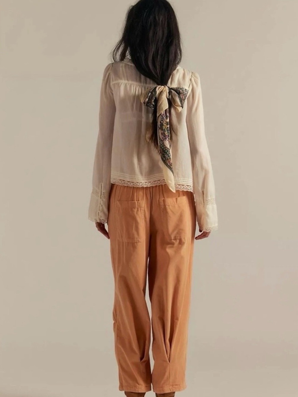 NWT XL Free People Peach Pansy pants - Picture 3 of 3